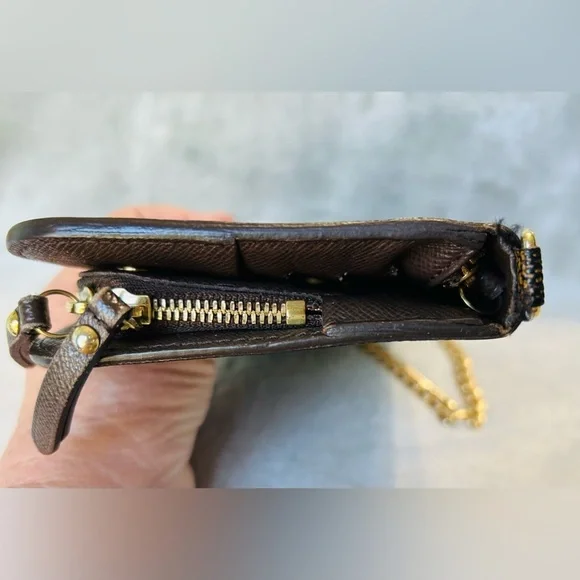 Louis Vuitton Bag Damier Porte Feuilla Long Zipper Crossbody Wallet Wrislet - Picture 12 of 14
